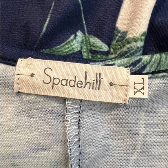 Spadehill Sleeveless Dress in Blue and Green Leaf Print Size XL - Picture 4 of 6